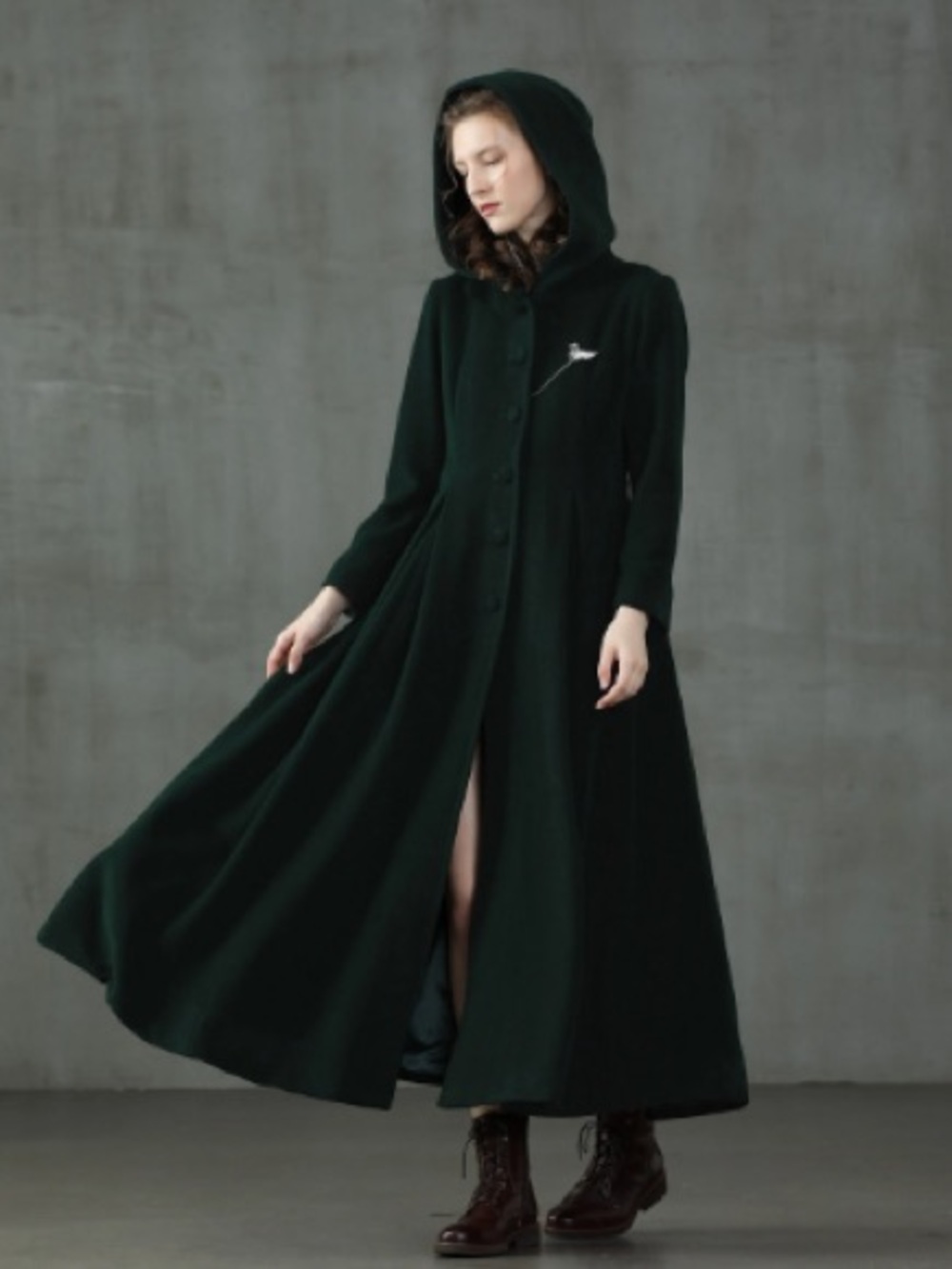 Linennaive My Fair Lady wool coat - deep teal